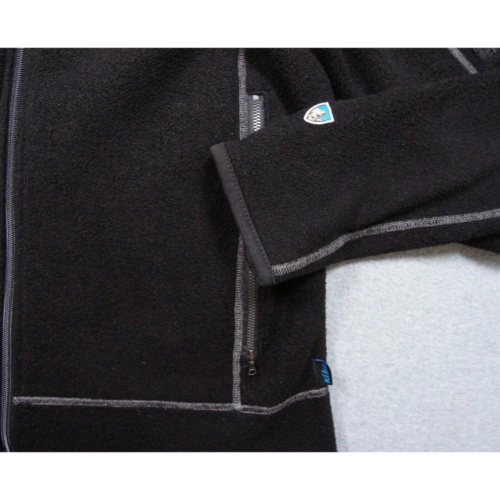 Kuhl Jacket Mens Large Black Interceptr Fleece Hoodie Full Zip Outdoors Adult